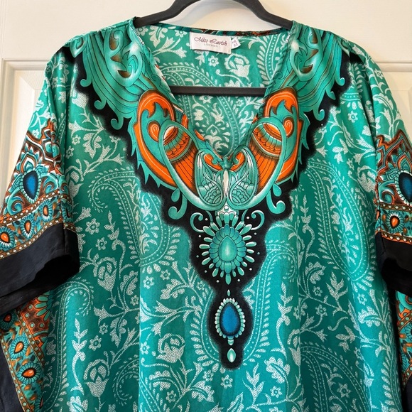 Miss Lavish London Maxi Kaftan Swim Cover Up Dress - Picture 3 of 7